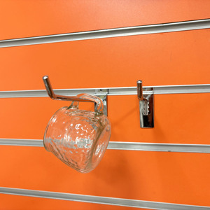 Hot bán siêu thị slatwall đơn Chrome sắt kim loại <span class=keywords><strong>PEG</strong></span> Hooks cho MDF Board thép cửa hàng hiển thị - Product Image 2