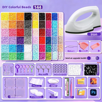 Kit de perles à fusionner avec stylo chauffant, 24-192 couleurs vives, ensemble complet de perles Perler, 8 options, stylo à perles amélioré, jouet éducatif pour loisirs créatifs DIY