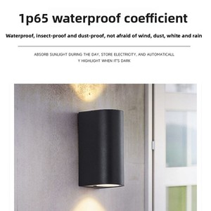 Quảng trường phong cách Châu Âu LED vườn ngoài trời Đèn tường tối giản vỏ nhôm hai đầu không thấm nước bán buôn Trung Sơn - Product Image 3