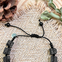 Bracelet diffuseur d'huiles essentielles en pierre de lave carrée, tissé à la main, avec logo personnalisé, réglable, cadeau minimaliste