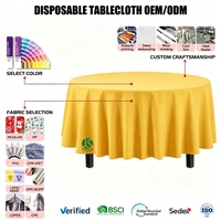 Nappe ronde jetable en PEVA épaisse et imperméable de couleur unie pour la décoration d'événements et de fêtes d'anniversaire