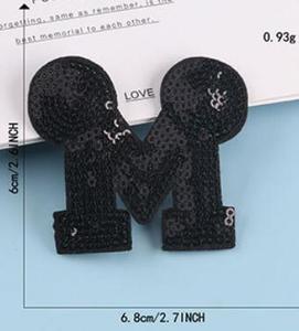 Factory Direct Custom Embroidered <strong>Fabric</strong> Patches Reversible Sequin <strong>Letter</strong> Design with 3D Effect and Lace Decoration - Product Image 3