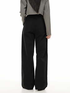Wholesale Custom Made <strong>Plus</strong> <strong>Size</strong> Winter Wear Cargo <strong>Pants</strong> for Women Loose Fit Washed Black Cargo Trousers - Product Image 4