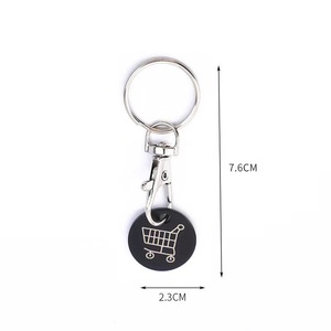 Porte-clés en métal personnalisé avec logo, moderne, plaqué argent, écologique, jeton de chariot de supermarché, jeton de chariot - Product Image 4