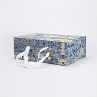 Boîte cadeau pliable de luxe avec motif vintage et poignée intégrée