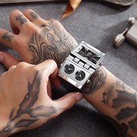 Reloj para Hombre con Diseño Moderno y Elegante, Funcionalidad Multizona, Caja Rectangular de Aleación, Puntero de Acrílico de Cuarzo