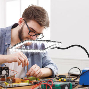 Лампа-лупа с напольной подставкой, бесступенчатая регулировка яркости света, вращение на 360 градусов, многоугловая - Product Image 1