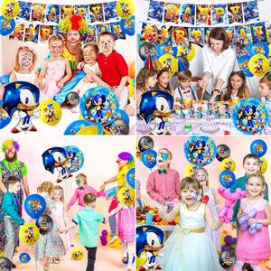 Nuevo Set <span class=keywords><strong>de</strong></span> Decoración <span class=keywords><strong>de</strong></span> Cumpleaños para Niños con Globos <span class=keywords><strong>de</strong></span> Látex con Diseño <span class=keywords><strong>de</strong></span> <span class=keywords><strong>Sonic</strong></span> the Hedgehog, Pancarta y Adorno para Pastel - Product Image 6