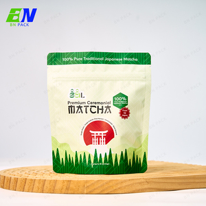 Pochette debout refermable personnalisée avec fermeture à glissière en aluminium pour poudre de matcha Uji de 30g sac en mylar de poudre de protéine super alimentaire naturelle - Product Image 3