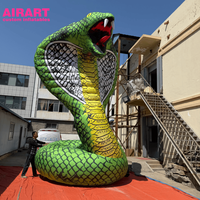 Cobra gonflable géant de 6 mètres de hauteur pour la décoration de fête à thème zoo, modèle de serpent en PVC pour accessoires de scène