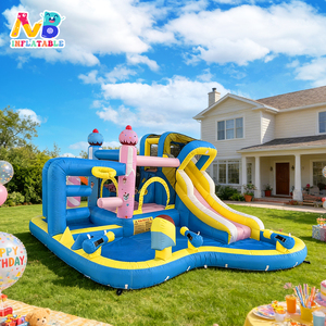 Home Use Inflatable House Nylon Kids Jumping Castle With <b>Slide</b> for Indoor or Birthday Gift NB- 93033 Inflatable Castle Kids Home - Product Image 1