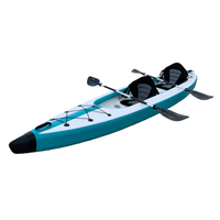 3M 4M Dropstitch Double Chambre 2 Personnes Tandem D'air Canoë Kayaks Bois Caoutchouc Bateau À Rames Gonflable de Point de Chute Kayak