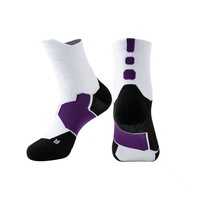 Chaussettes de sport en tricot jacquard respirantes et écologiques de différentes couleurs pour le jogging, la course à pied, le basketball et les sports de plein air