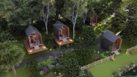 Villa préfabriquée de luxe en structure acier, cabane triangulaire en A, maison mobile modulaire miniature