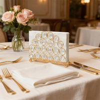 Support de serviettes en métal moderne avec cristaux, doré, vertical, pour serviettes de table, décoration de cuisine, salle à manger, salle de bain