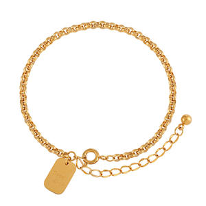 Bracelet <span class=keywords><strong>en</strong></span> acier inoxydable <span class=keywords><strong>de</strong></span> haute qualité, doré, avec pendentif rond, <span class=keywords><strong>bijoux</strong></span> fantaisie, accessoires <span class=keywords><strong>de</strong></span> mode, cadeaux <span class=keywords><strong>pour</strong></span> femmes, <span class=keywords><strong>vente</strong></span> <span class=keywords><strong>en</strong></span> <span class=keywords><strong>gros</strong></span> - Product Image 1