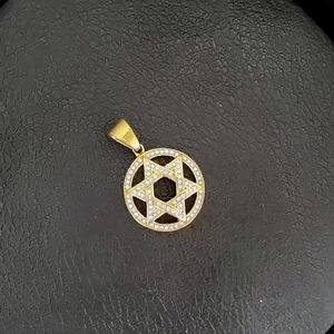 Collar Fino <span class=keywords><strong>de</strong></span> Acero Inoxidable para Hombre y Mujer, Estrella <span class=keywords><strong>de</strong></span> Pentagrama, Círculo Redondo <span class=keywords><strong>de</strong></span> Dos Tonos, Joyería Unisex A LA Moda - Product Image 5