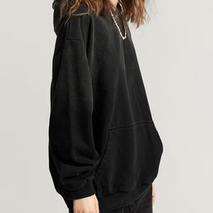 Sudadera con capucha unisex de punto grueso forrada para invierno, estilo urbano, con efecto desgastado, de alta calidad, personalizada para fabricantes, modelo Monkey - Product Image 4