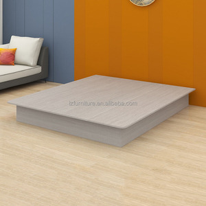 Ensemble de meubles de chambre d'hôtel King Queen : Lit plateforme en bois avec tête de lit rembourrée grise et tables de chevet pour hôtel 3 étoiles - Product Image 5
