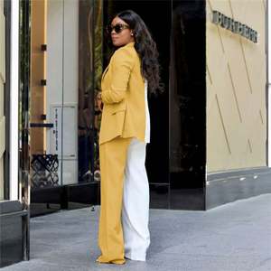 Conjunto de Blazer de retazos <span class=keywords><strong>2022</strong></span> para <span class=keywords><strong>mujer</strong></span>, trajes formales de <span class=keywords><strong>oficina</strong></span>, trajes de <span class=keywords><strong>mujer</strong></span>, - Product Image 3