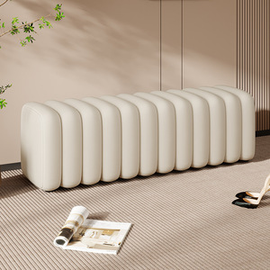 Entryway Storage Stool Black Leather Modern Design <b>Shoe</b> <b>Rack</b> <b>Bench</b> For Bedroom Living Room Fitting Room Seating - Product Image 4