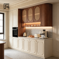 Armoires de cuisine sur mesure, armoires en bois massif blanc, style Shaker, prêtes à assembler, modulaires, pour hôtel, appartement, utilisation complète