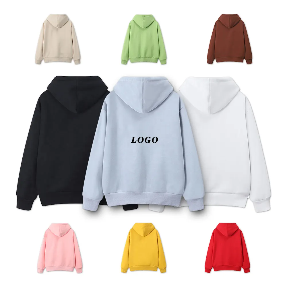high quality 100% cotton no labels blank big pocket oversized unisex hoodies