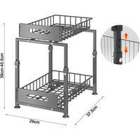 Étagère à épices coulissante réglable en hauteur pour salle de bain, organisateur de placard coulissant en métal pour évier de cuisine