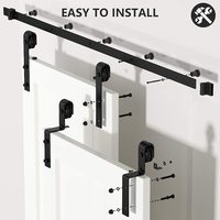 Kit de rails pour porte coulissante à glissière, double porte en bois, rail monobloc