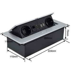 <span class=keywords><strong>Prise</strong></span> pop-up personnalisée <span class=keywords><strong>en</strong></span> usine avec <span class=keywords><strong>prise</strong></span> de <span class=keywords><strong>courant</strong></span> Schuko EU intégrée de table IP44 niveau 10A <span class=keywords><strong>courant</strong></span> 2 prises ca réseau RJ45 - Product Image 5