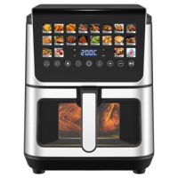 Friteuse à air numérique intelligente en acier inoxydable élégante de 9 L, grande capacité, pour la cuisine familiale, vente en gros directe usine