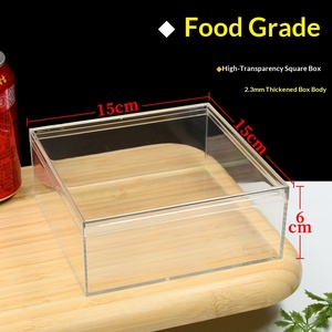 Boîte carrée en plastique transparent épais de 15 cm, haut de gamme, vide, pour bonbons de mariage, présentoir de cadeaux, emballage pour fêtes. - Product Image 2