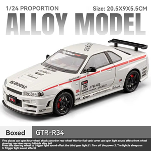 Modellino <span class=keywords><strong>Auto</strong></span> in Scala 1:24 CZ Diecast <span class=keywords><strong>Nissan</strong></span> <span class=keywords><strong>GTR</strong></span> R34 con Porte Apribili - Giocattolo in Metallo da Collezione a Batteria - Product Image 4