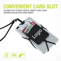 Pochette de téléphone portable en silicone avec logo personnalisé personnalisé pochette pour carte d'identité de crédit d'entreprise avec lanière et sangle de cou