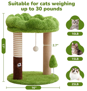 2026 Pohon Kucing Kayu Mewah Terlaris Bentuk Rumput Hijau Pohon Kucing Kayu Solid Penangkap Kucing - Product Image 4
