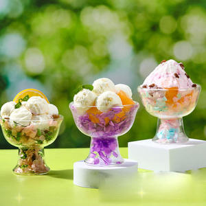 Vasos de cristal transparente creativos al por mayor-Taza de loto para Helado, postre, leche - Product Image 1