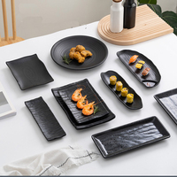 Assiette rectangulaire en mélamine incassable de 12 pouces pour sushis et grillades, idéale pour la restauration japonaise