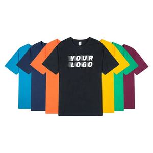 เสื้อยืดคอกลมผู้ชายทรงโอเวอร์ไซส์สีสันสดใสเสื้อยืดโลโก้ออกแบบได้ตามต้องการ - Product Image 1