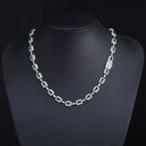 VVS1 Artistic Color Moissanite <b>Chain</b> Hand-Set Precision GRA Certified 18K Gold 925 Silver Custom Made <b>Iced</b> <b>Out</b> Jewelry - Product Image 1