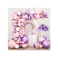Kit d'arche de guirlande de ballons papillon rose et violet pour décoration de fête d'anniversaire, baby shower, ballons en latex, fournitures pour fête de mariage