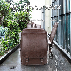 Classic Genuine Leather <b>Laptop</b> <b>Backpack</b> With Zipper And Hasp Closure Unisex Softback 20-39 Litre Capacity - Product Image 4