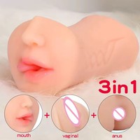 STELLAR PATH Poupées en silicone 3-en-1 pour masturbation masculine, avec vagin, bouche et anus réalistes, jouets sexuels