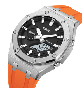Reloj Deportivo SKMEI 2243 al por Mayor, Reloj para Hombre con Doble Hora, Resistente al Agua 50M, Correa de Silicona, Pedidos al por Mayor, Relojes Digitales para Hombre - Product Image 3