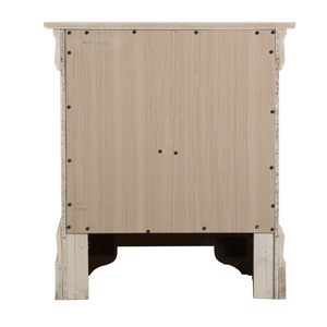 Beige Nightstand With Classic Design Two <b>Drawer</b> Bedroom <b>Storage</b> - Product Image 4