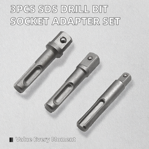 Set di 3 Adattatori SDS per Trapano a Percussione 3/8 <span class=keywords><strong>1</strong></span>/<span class=keywords><strong>4</strong></span> <span class=keywords><strong>1</strong></span>/2\" Convertitore 4mm per Punte da Trapano - HANSHEN HS0286 - Product Image 1