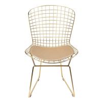 Vente en gros de chaises en fil métallique dorées Harry Bertoia