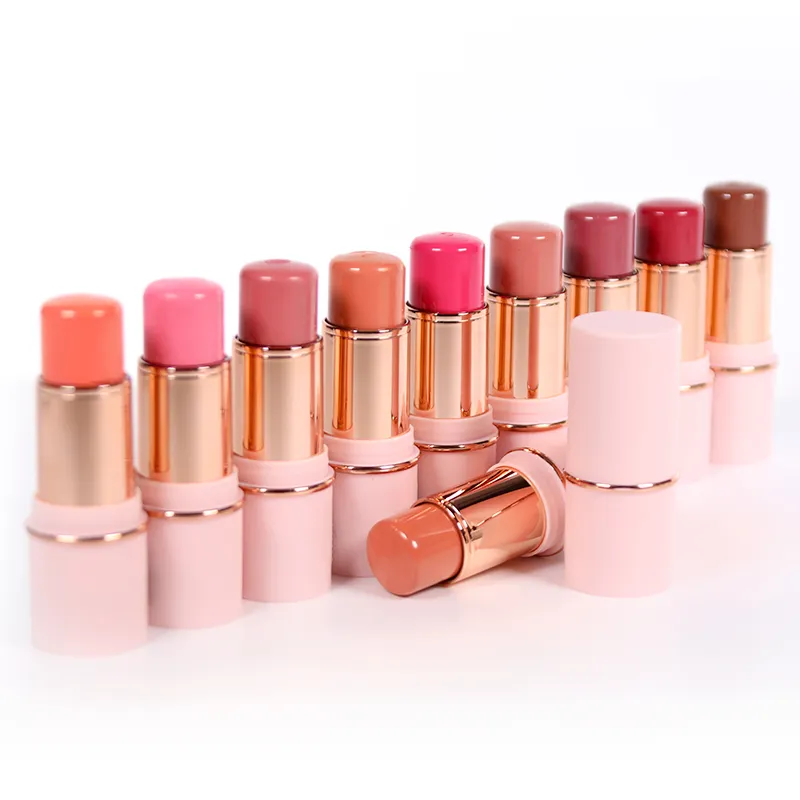 Make Your Own Pink Blush Stick Low MOQ Private Label Custom Cheek Blush Stick Cream Makeup Blush Stick Private Label