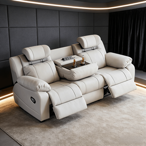 Sillón Reclinable Eléctrico de Cuero Moderno, de Lujo, Individual, para Sala de Estar, con Masaje, <span class=keywords><strong>Motorizado</strong></span>, de Gravedad Cero, Extragrande - Product Image 2