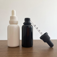10ml 15ml 1oz Schwarze Zylinder-Glastinkturflaschen mit Siebdruck-Tropfer, Serumflasche und Messskala