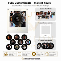 Boîte à musique NFC personnalisée, boîte à musique rotative avec lumière personnalisée, avec 9 disques, cadeaux commémoratifs personnalisés, cadeaux de Noël